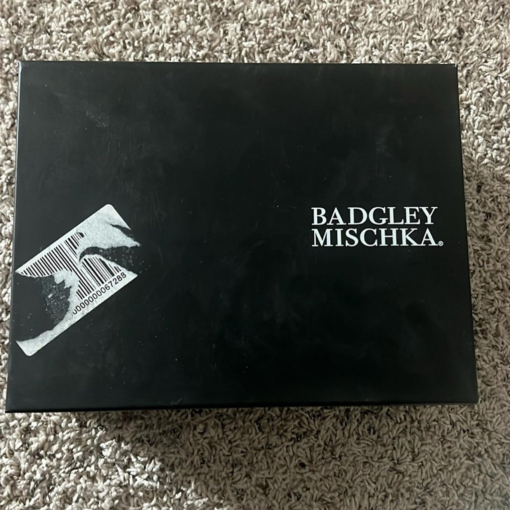 Badgley Mischka Poppy Heeled Sandals in Silver, Size 7 New in Box + Dust Bag