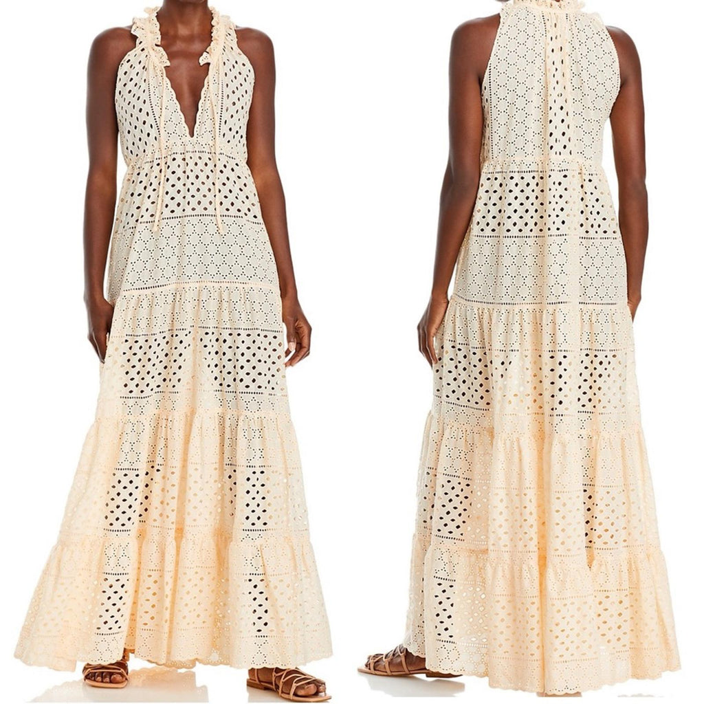 Charina Sarte Persephone Maxi Dress in Blush, Size L, New w/Tag