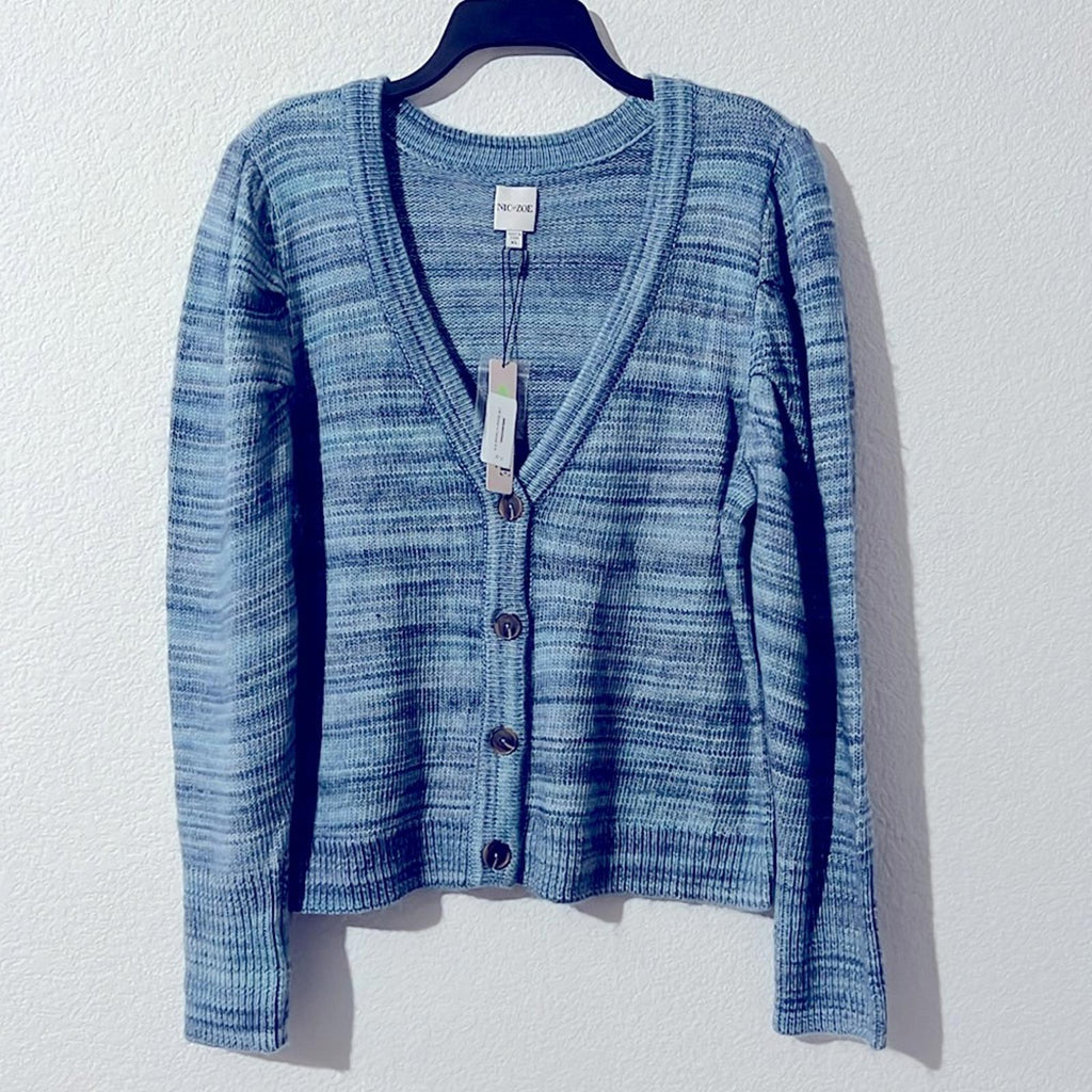 Nic+Zoe Harvest Button Up Fall Cardigan Faux Mohair Sweater, Size XL, New w/Tag