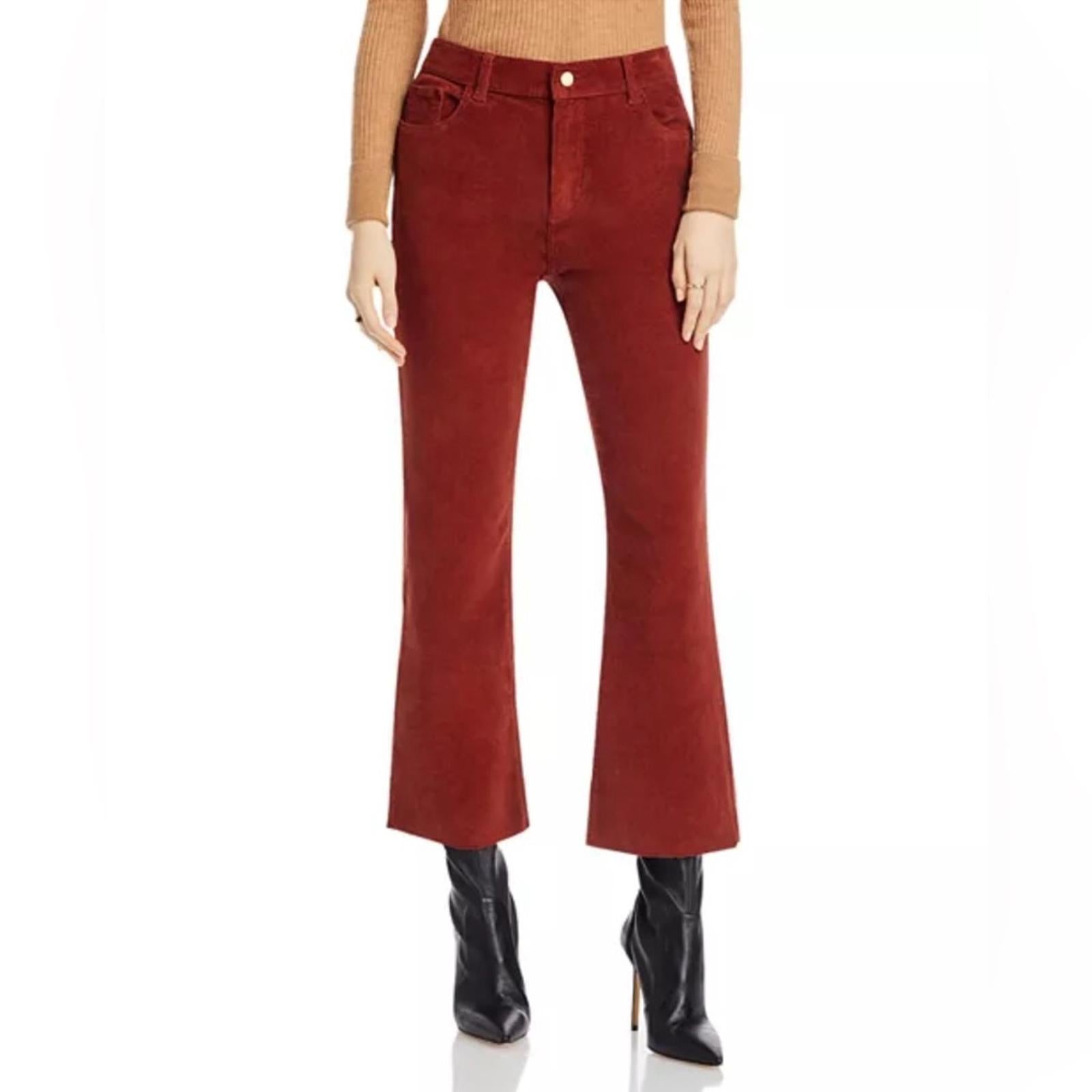 DL1961 Bridget High Rise Ankle Bootcut Corduroy Jeans in Paprika, NWT, Size 23