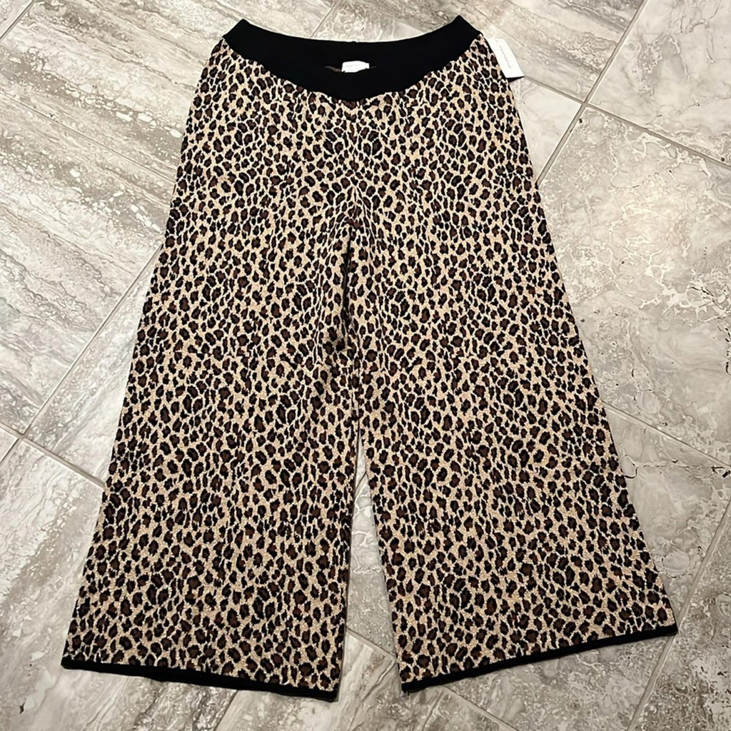 Charter Club Mid-Rise Sweater Elastic Waist Animal Print Pants, Size XXL NEW