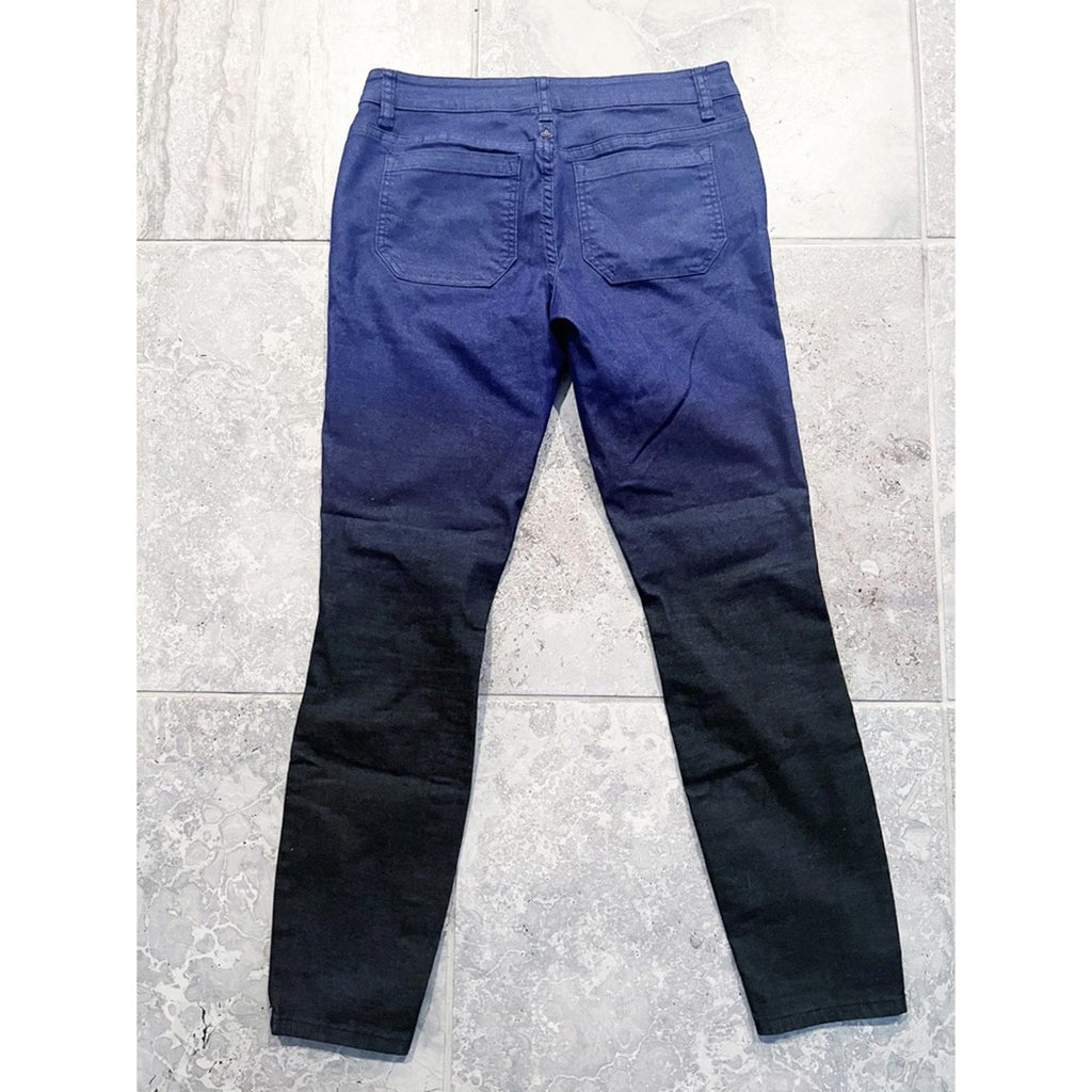 Prana Jett Pant Indigo Low Rise Fitted Ombre Jeans, Size 4/27