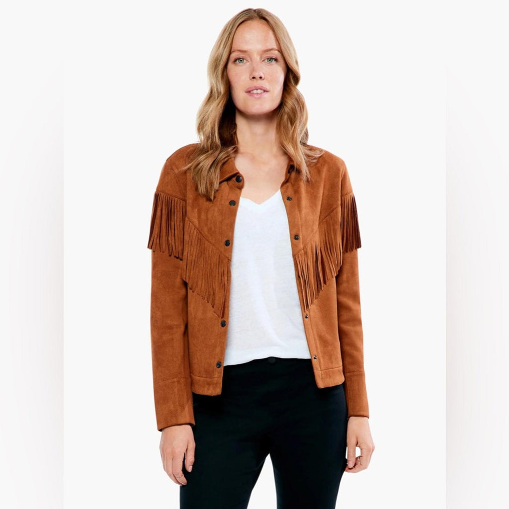 NIC+ZOE Plus Faux Suede Fall Fringe Jacket, Size 2X New w/Tag