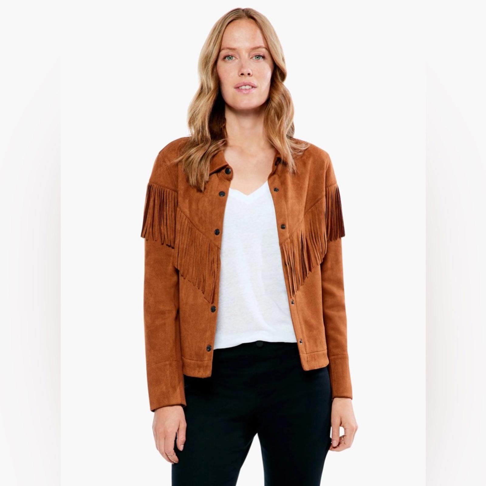 NIC+ZOE Plus Faux Suede Fall Fringe Jacket, Size 2X New w/Tag