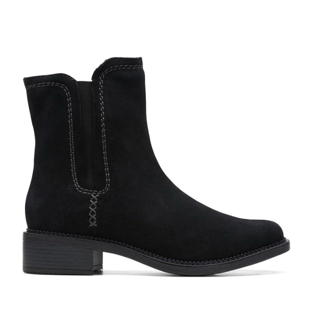 Clarks Maye Zip Mid-Calf Booties in Black Suede, Size 6 New in Box