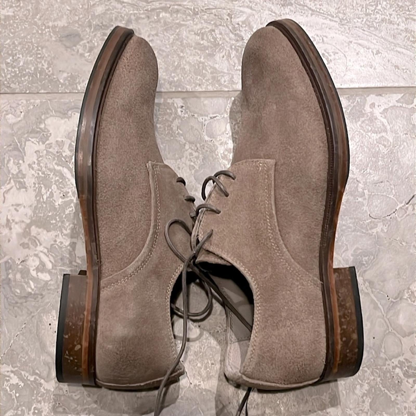 ALLSAINTS Apollo Lace Up Derby Dress Shoes in Dark Taupe, Size EU41 US8 NWT $300