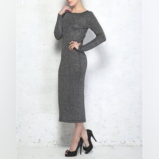 Aqua Crewneck Midi Sweaterdress in Charcoal, New w/Tag Retail $118
