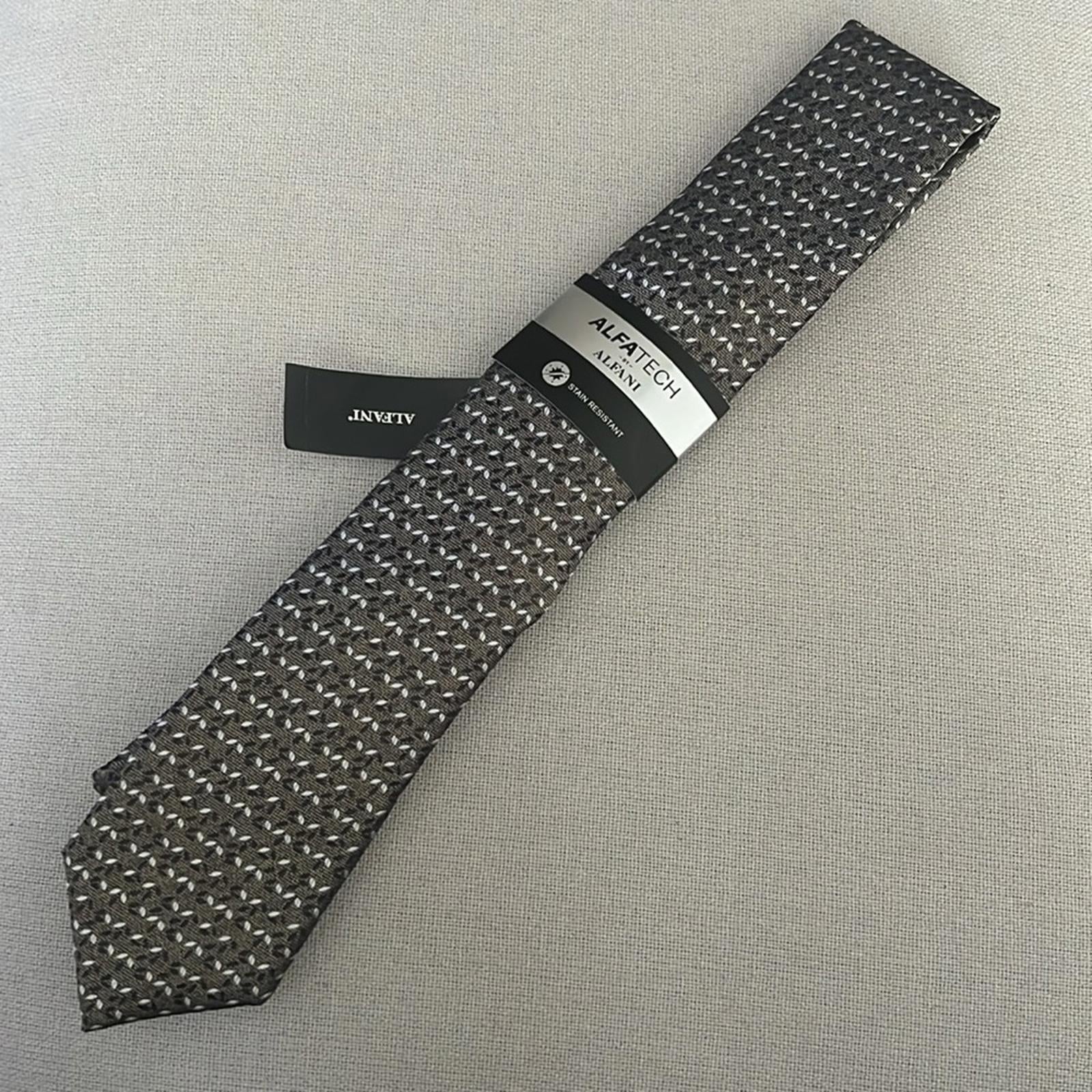 ALFANI Thornton Mini Neck Tie in Taupe, Style 1AFC22-1039 New w/Tag