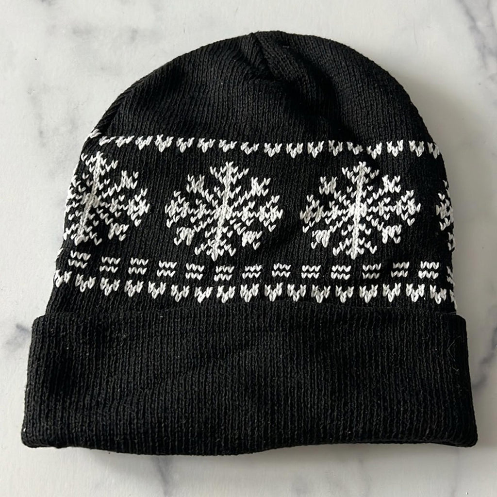 Men’s Insulated Hat, Knit Beanie, Black & White One Size New w/Tag