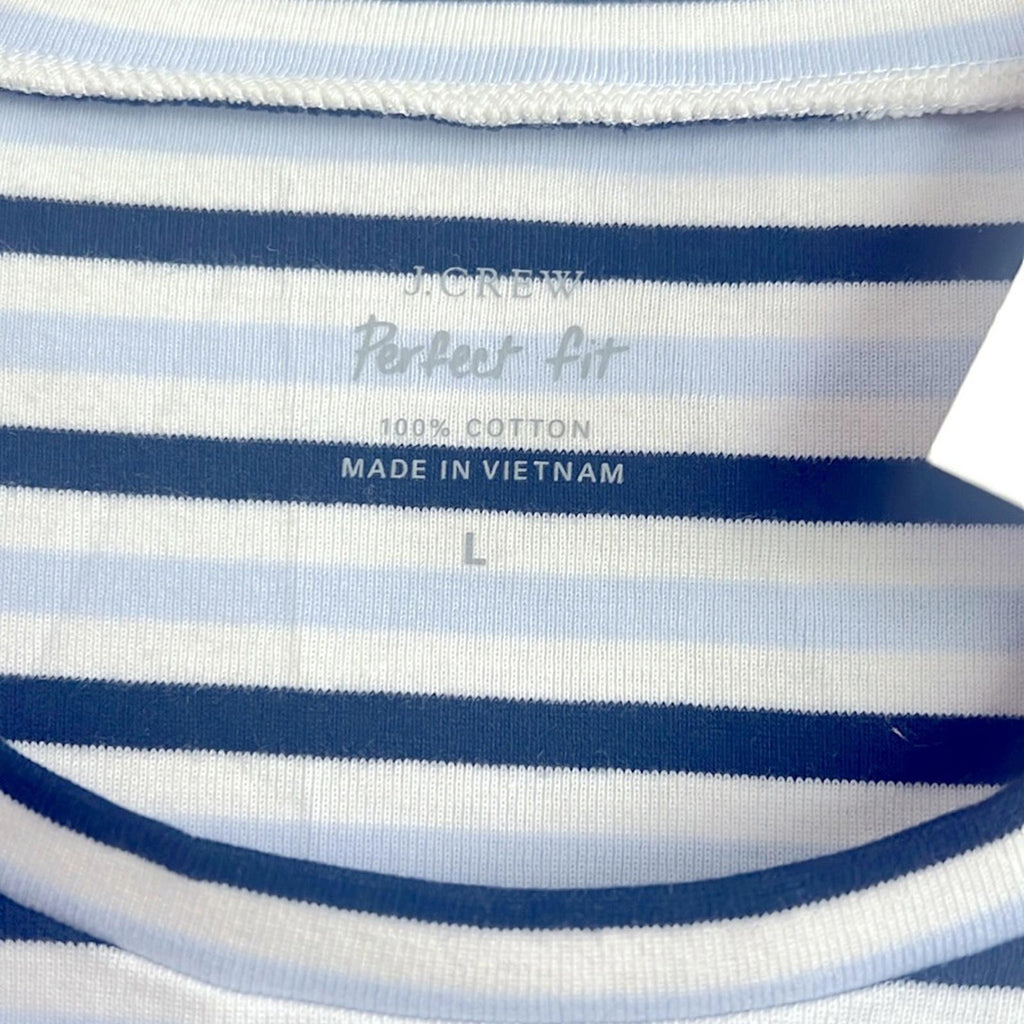 J.Crew Perfect Fit 1X1 Ribbed Stripe T-Shirt, Size L