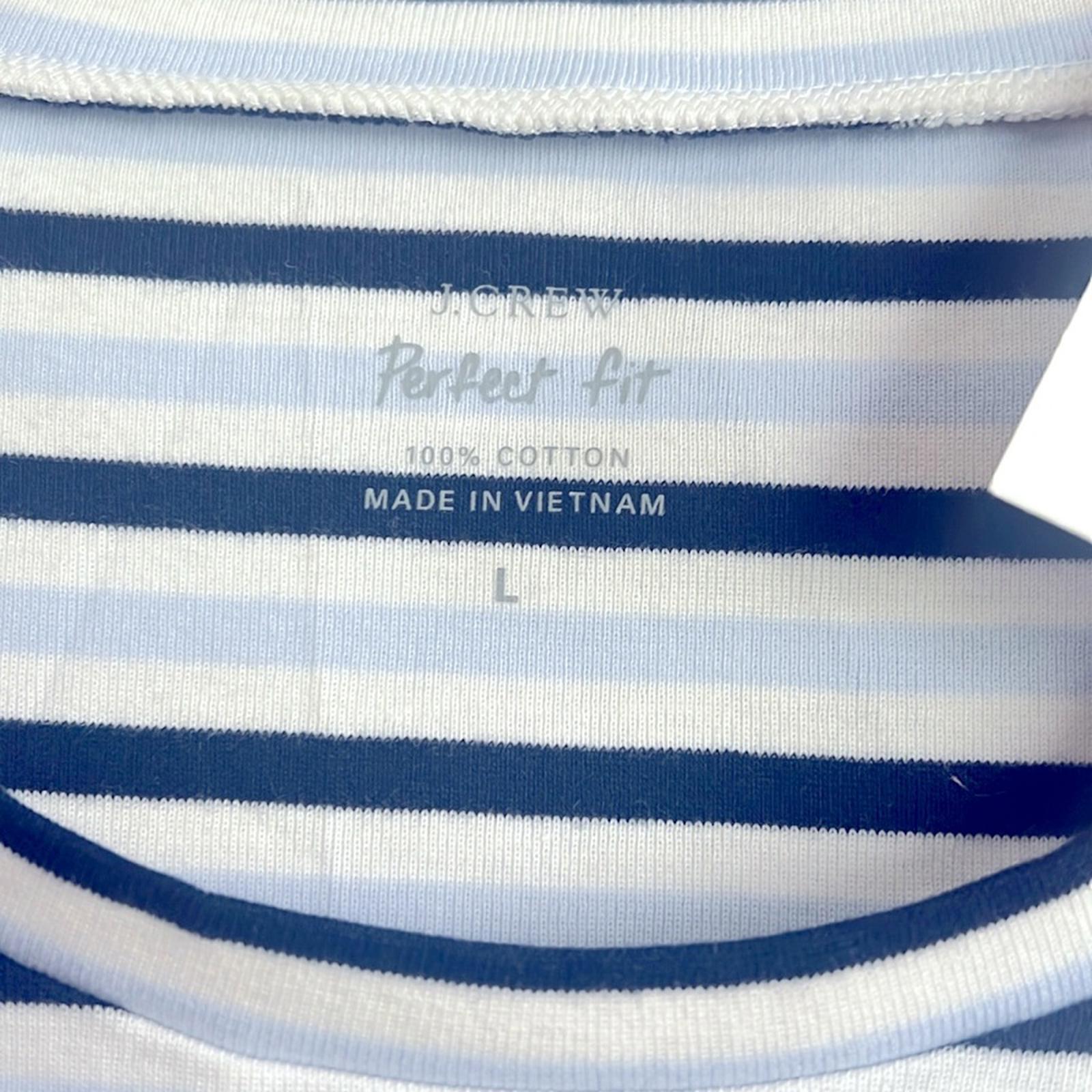 J.Crew Perfect Fit 1X1 Ribbed Stripe T-Shirt, Size L