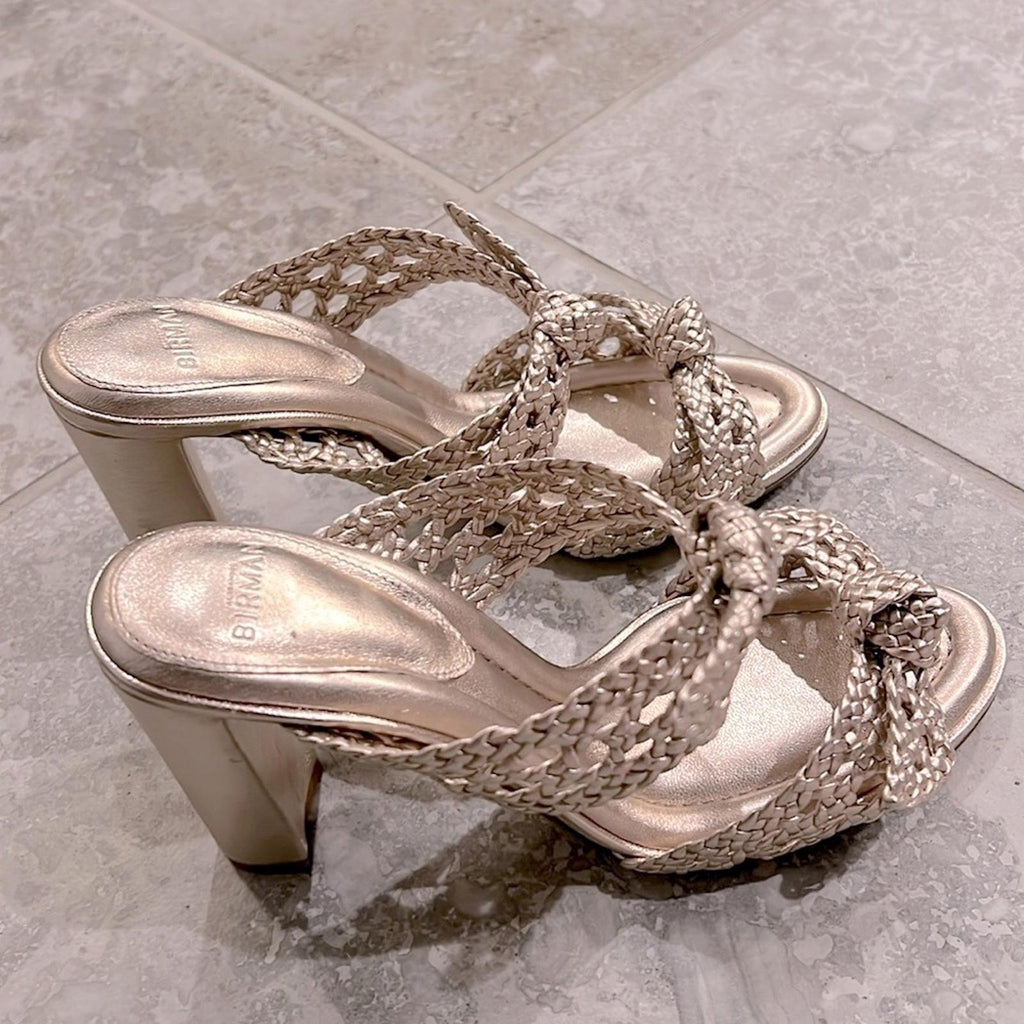 Alexandre Birman Clarita Braided Block Heel Sandals, NWT, Size 36