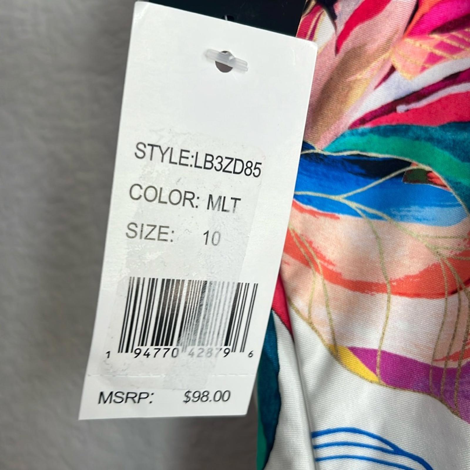La Blanca Paradise Floral Keyhole Hi-Neck Tankini Top, NWT, Size 10