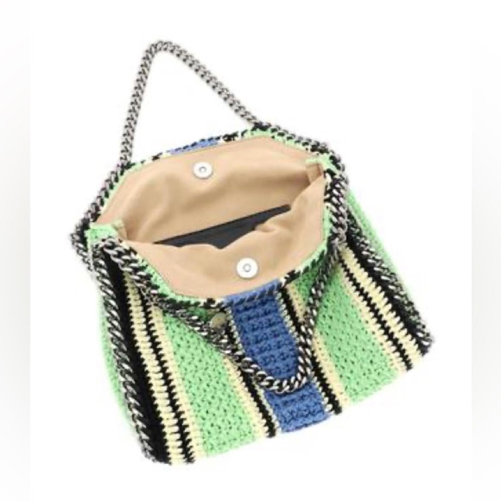 Stella McCartney ‘Falabella' Crochet Tote Bag in Green Blue Multi NEW (SOLD OUT)