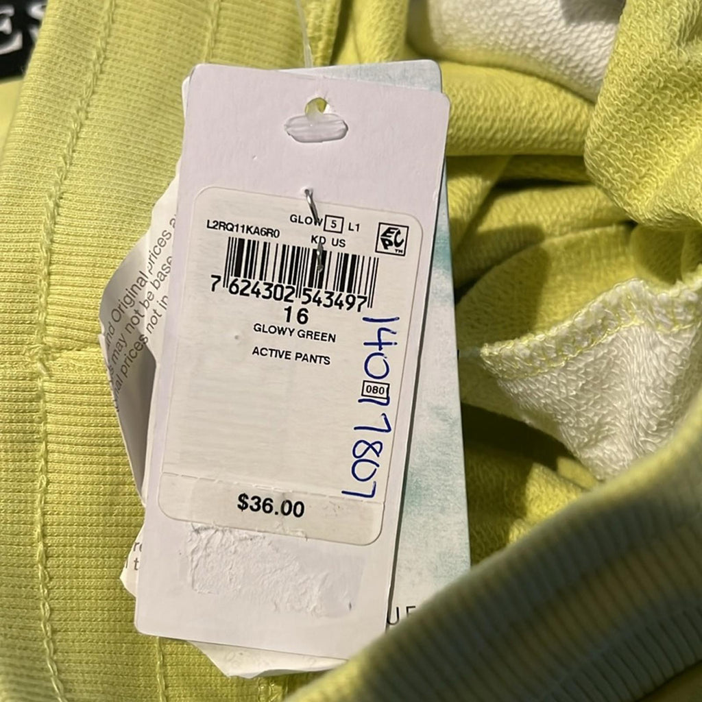 Guess Drawstring Graphic Jogger Pants in Glowy Green, Boys Size 16 NWT