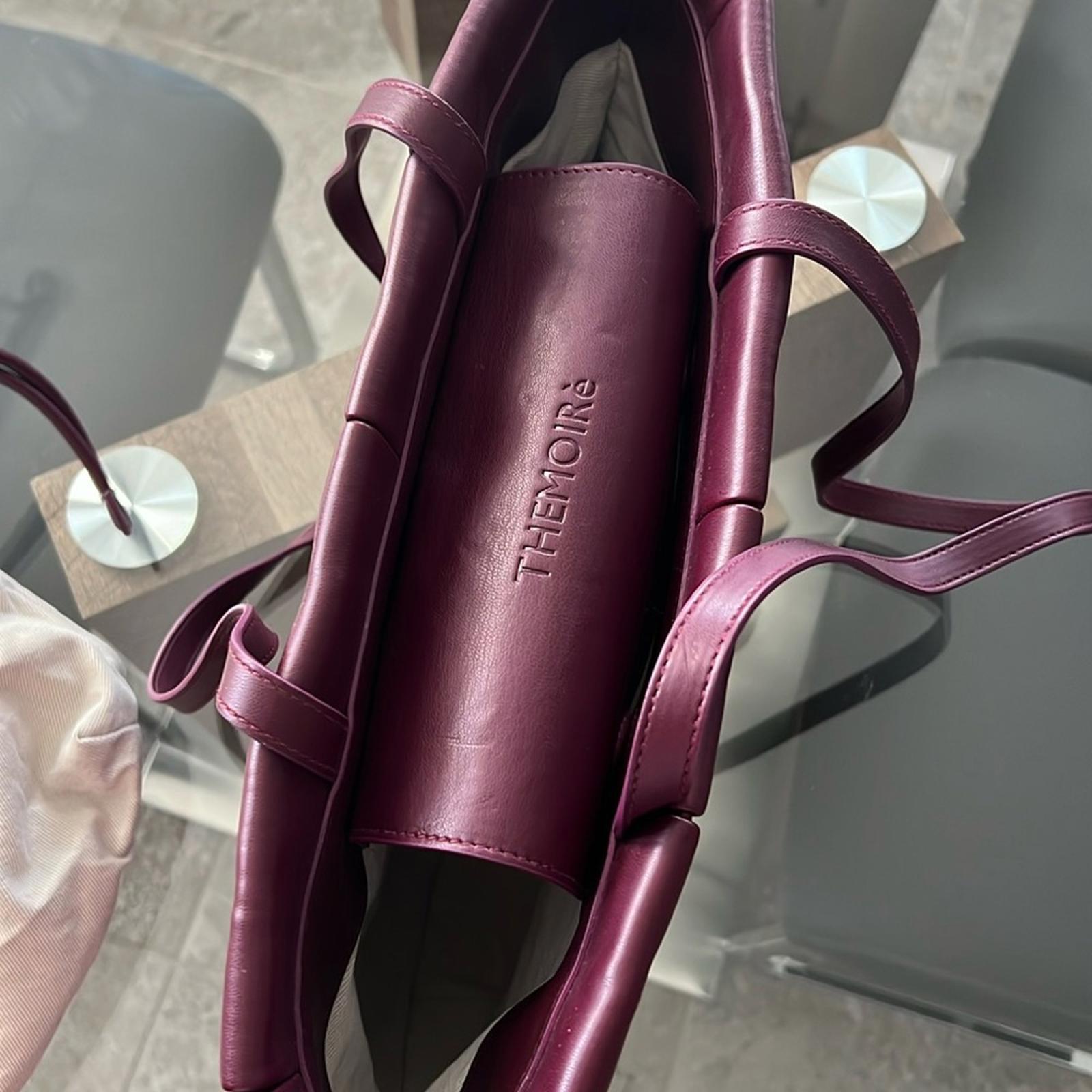 Themoirè Kore Vegan Nappa Quilted Tote (Made in Italy) Burgundy, New w/Tag