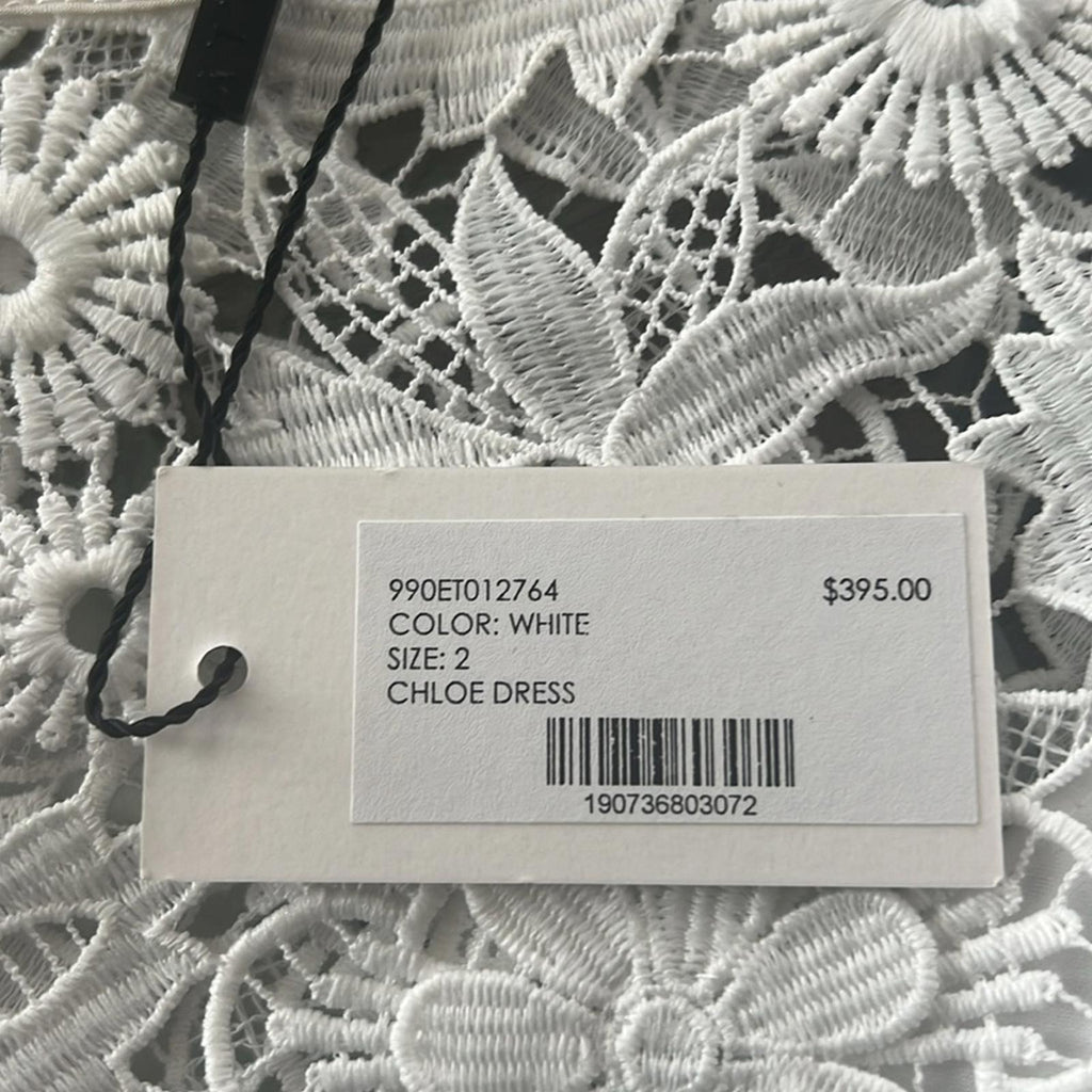 Milly Chloe 3-D Lace Dress in White, Size 2 New w/Tag Retail $395