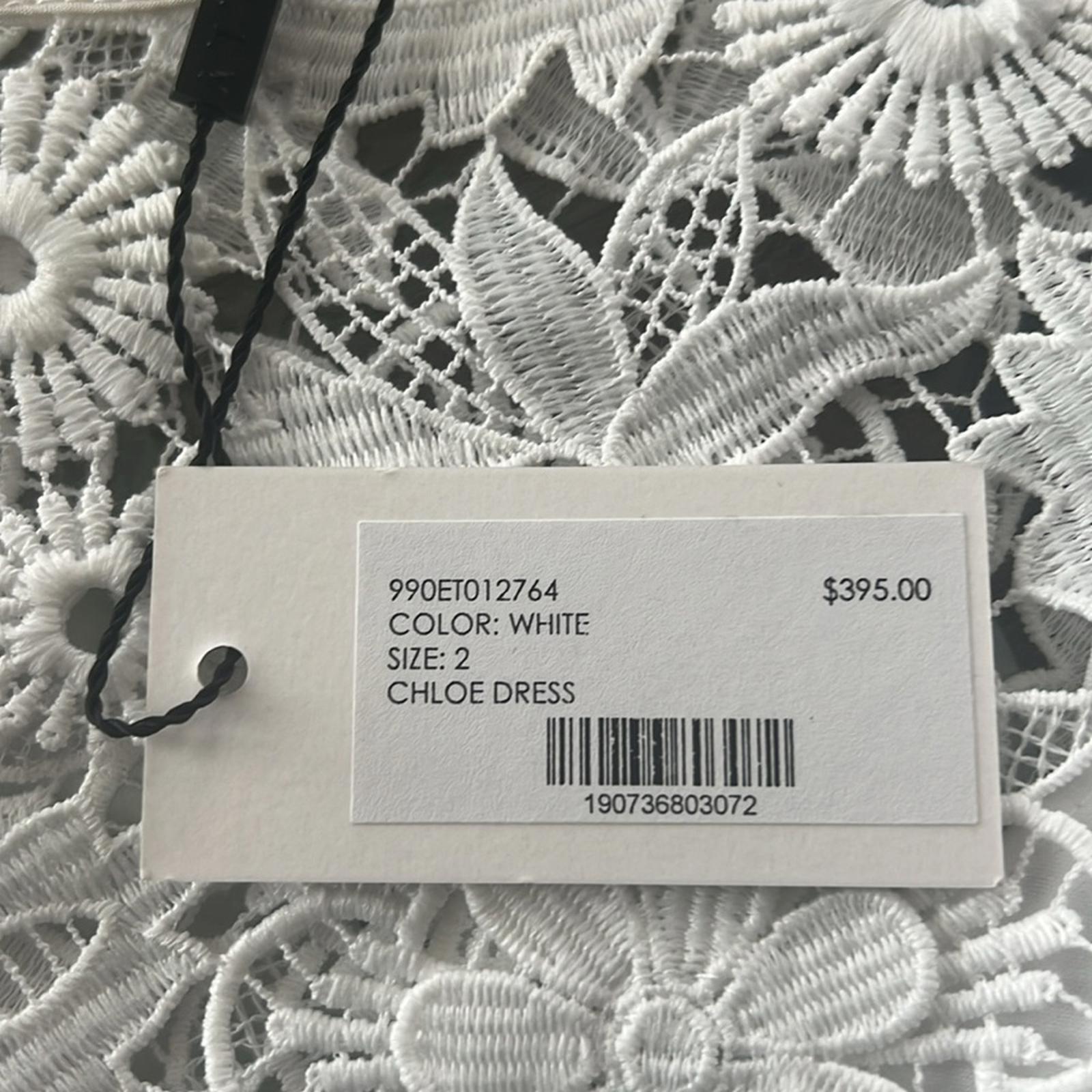 Milly Chloe 3-D Lace Dress in White, Size 2 New w/Tag Retail $395