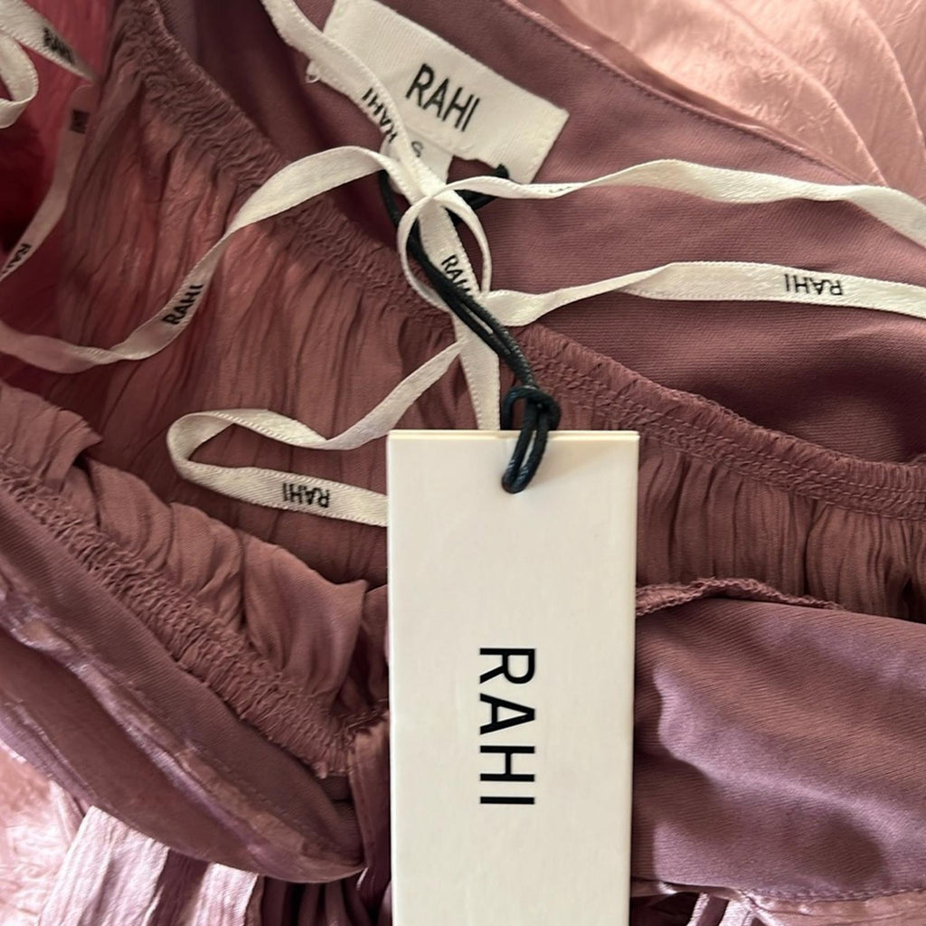RAHI Luster "Leila" Midi Dress w/ Long Sleeve in Rose, Size S New w/Tag $186