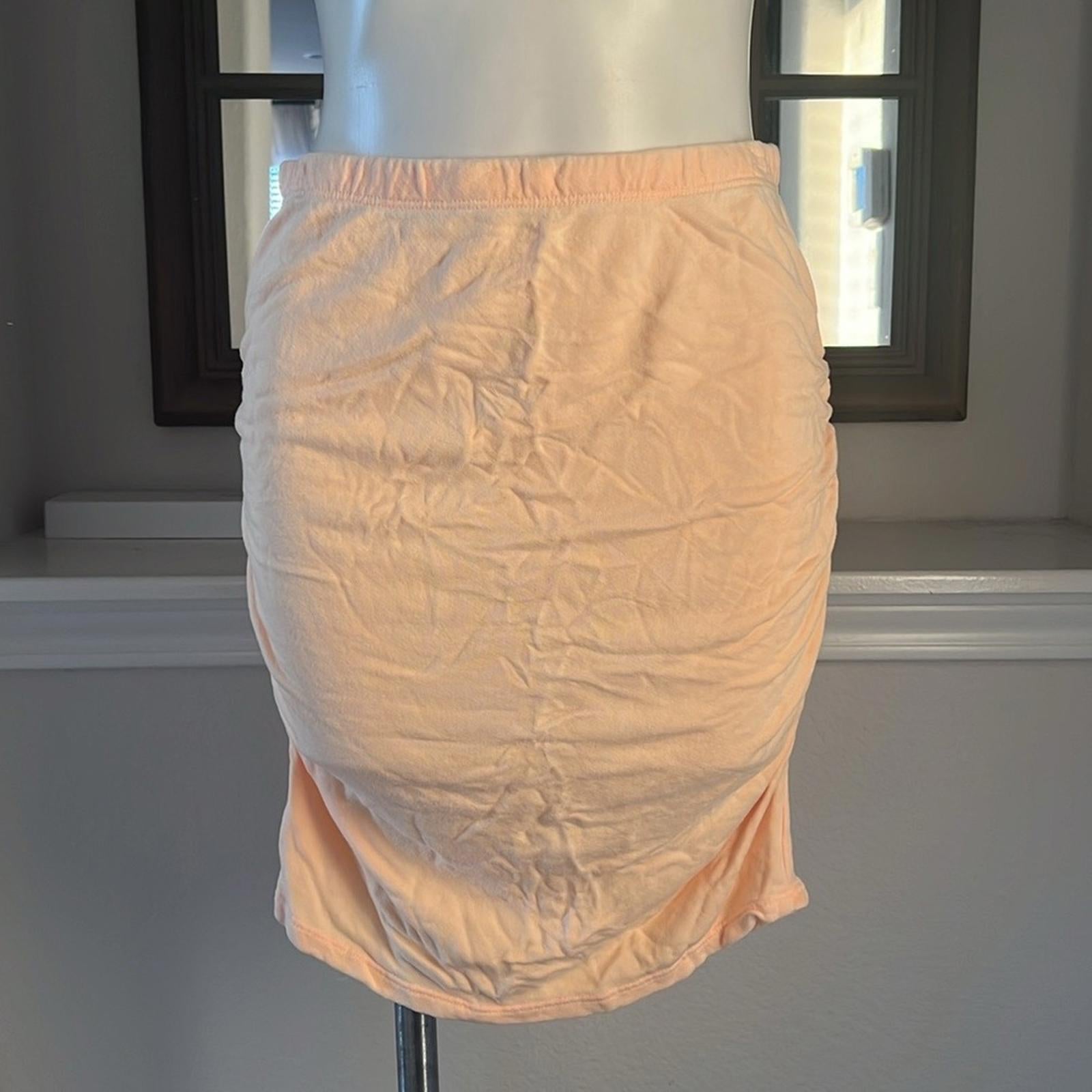 Sundry Anthropologie Peach Mini Skirt w/Side Ruching, Size 2(Medium) Retail $106