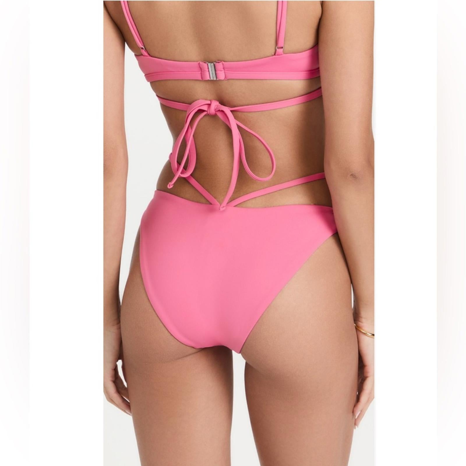 Jonathan Simkhai Emmalynn Bikini Bottom in Pink, Size M NEW w/Tag