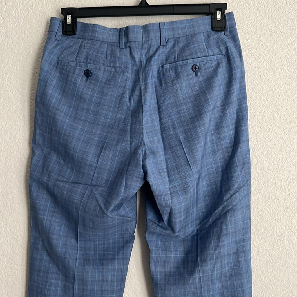 John Varvatos Tonal Plaid Slim Fit Suit Pants 100% Wool, Size 30 NEW w/Tag $228