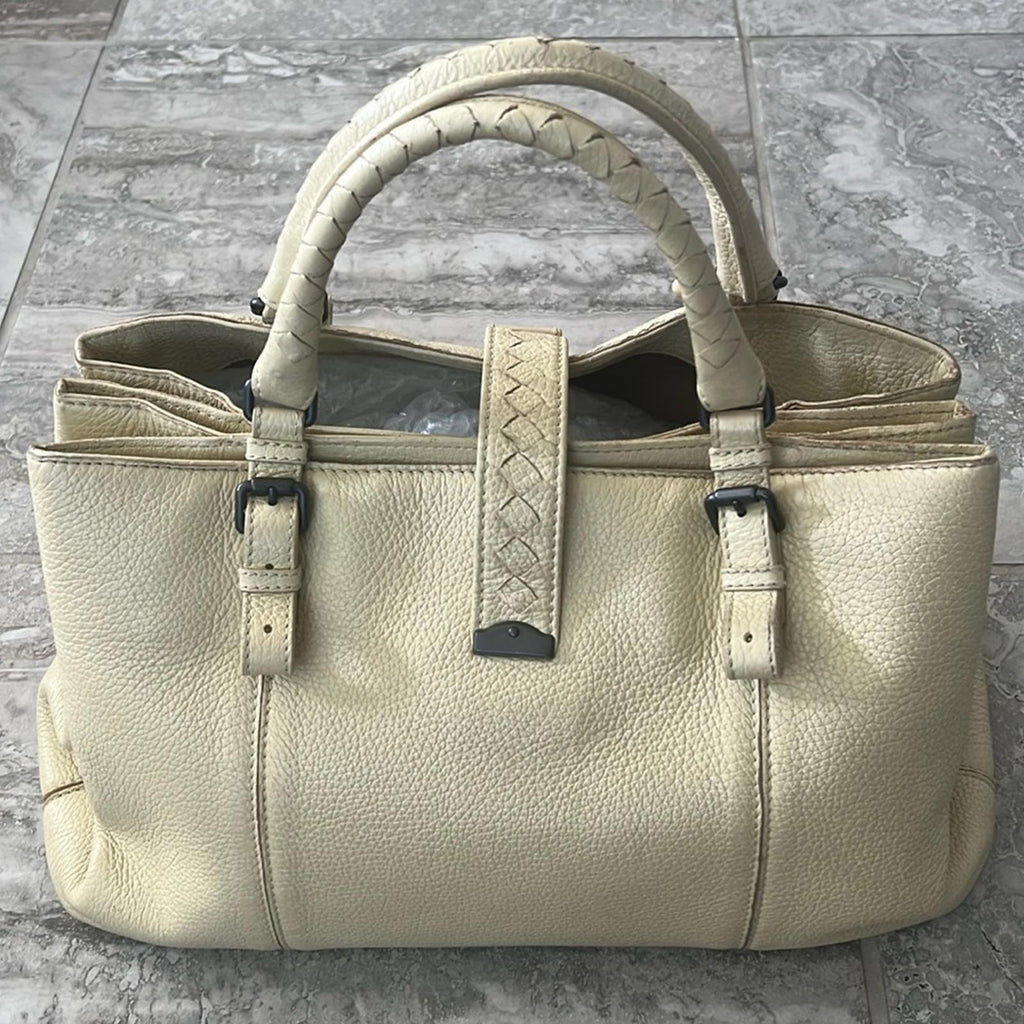 Bottega Veneta Roma Triple-Compartment Pebbled Leather Tote Bag, Retail $3,450