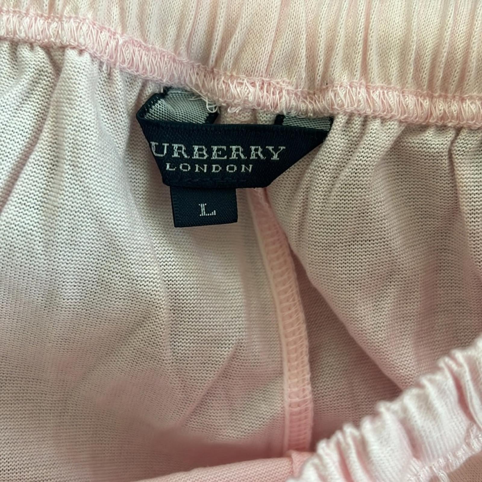 Burberry Pink Plaid Long Sleeve Pajama Set, NWT, Size L