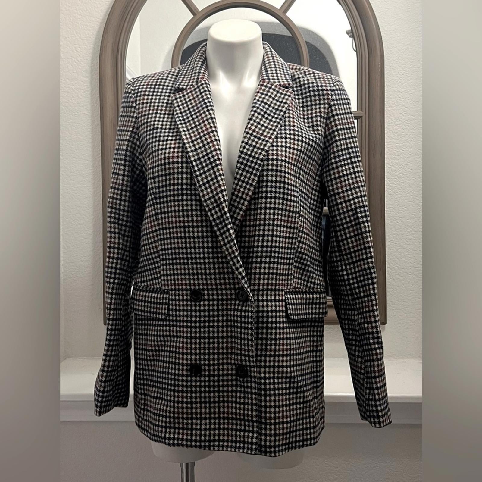 Rails Jac Double Breasted Blazer, Houndstooth Cardinal Pine Size M New w/Tag