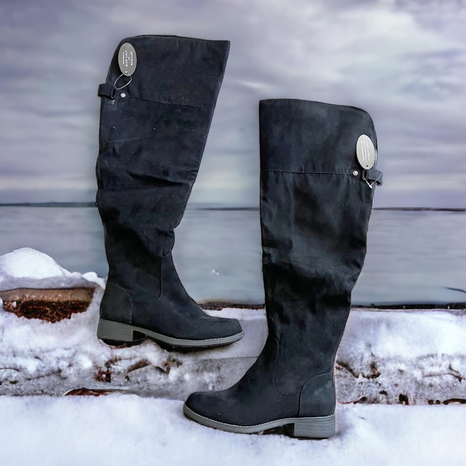 Sun+Stone Allicce Round-Toe Zip Up Dress Boots, Wide Calf, Black Size 8 NEW