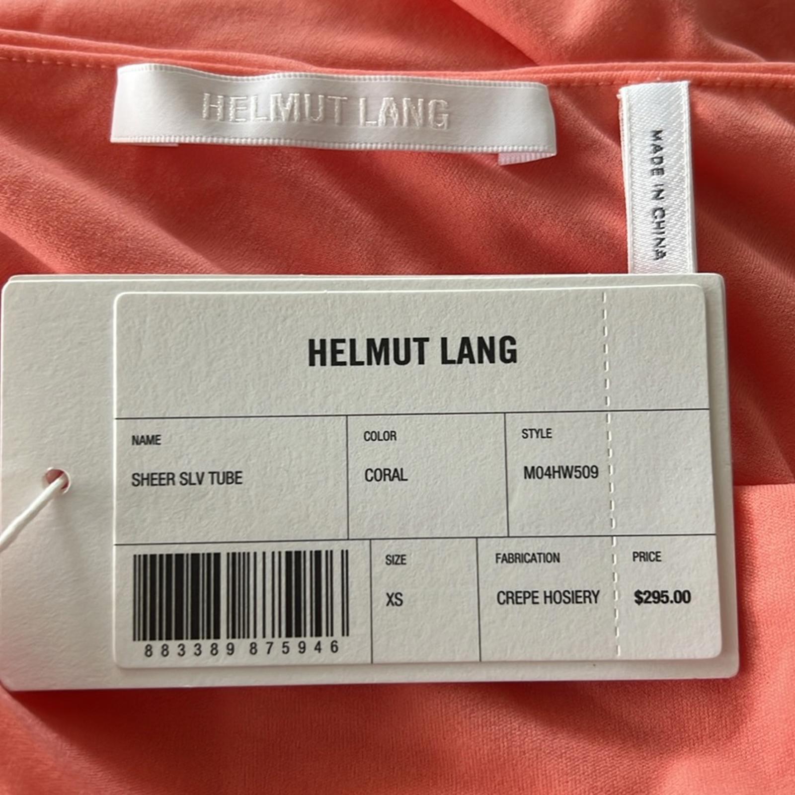 Helmut Lang Sheer Sleeve Tube Top in Coral, NWT, Size XS