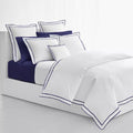 Lauren Ralph Lauren Spencer Sateen Border King Duvet Cover in White/Navy NEW