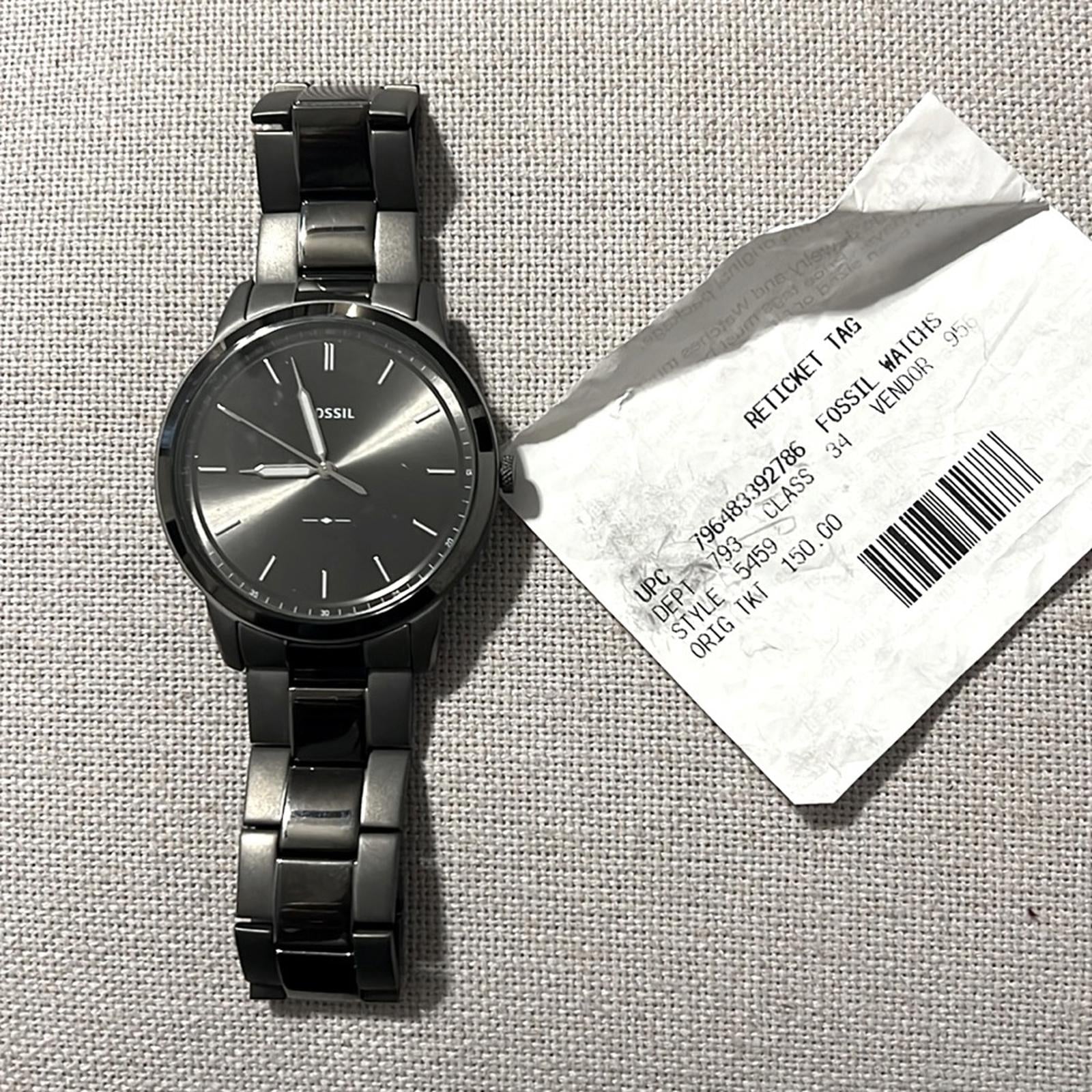 Fossil Men's The Minimalist Three-Hand, Smoke-Tone Stainless Steel Watch, FS5459