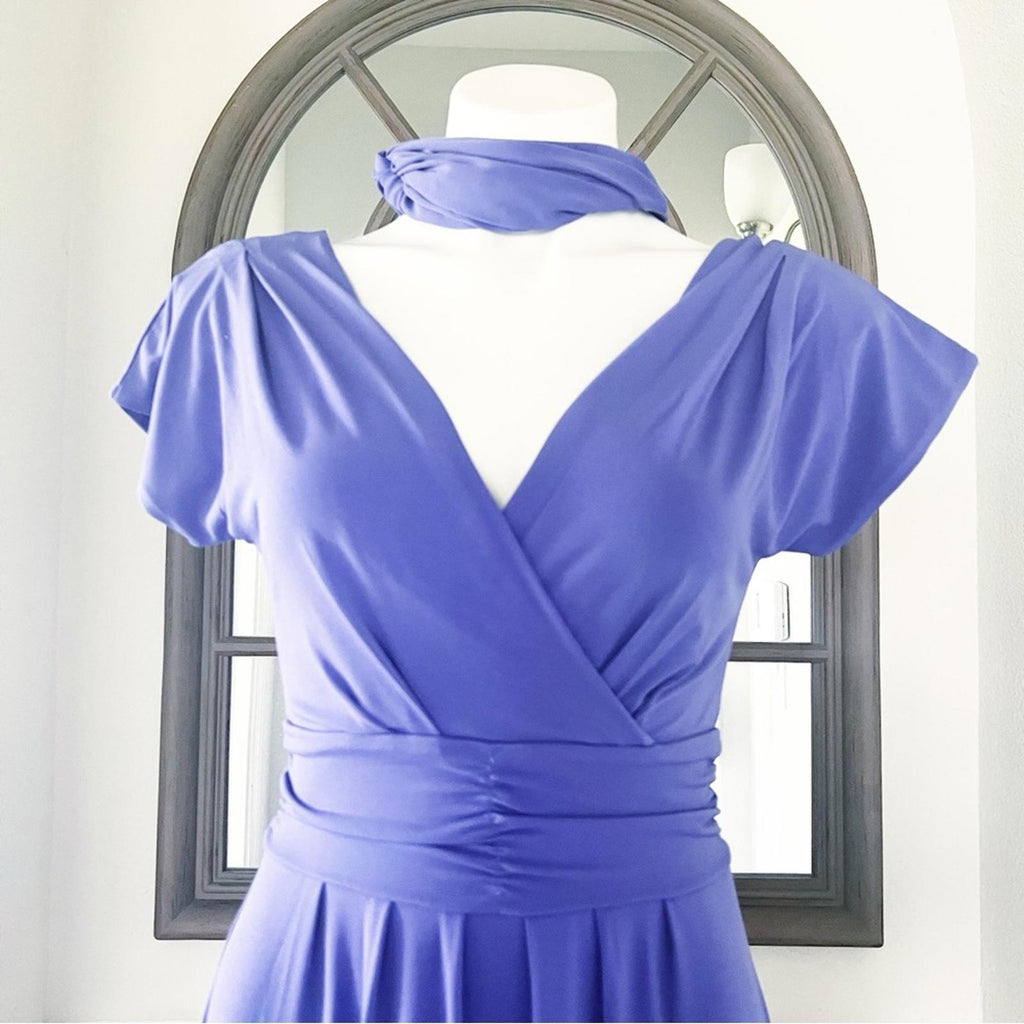 IMAN Maxi Dress w/Matching Headband Purple, Tall Size XS New w/Tag in Packaging