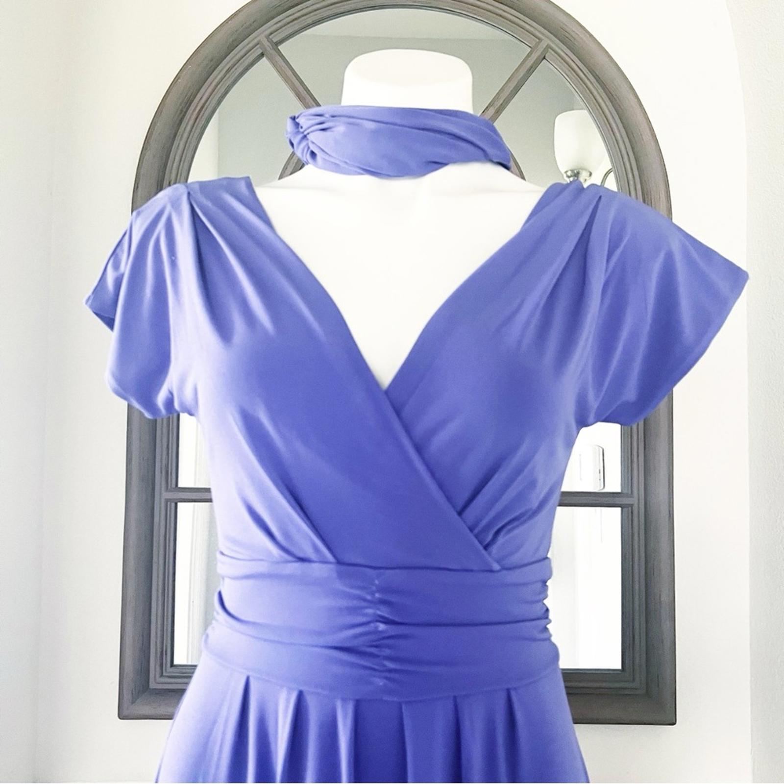 IMAN Maxi Dress w/Matching Headband Purple, Tall Size XS New w/Tag in Packaging