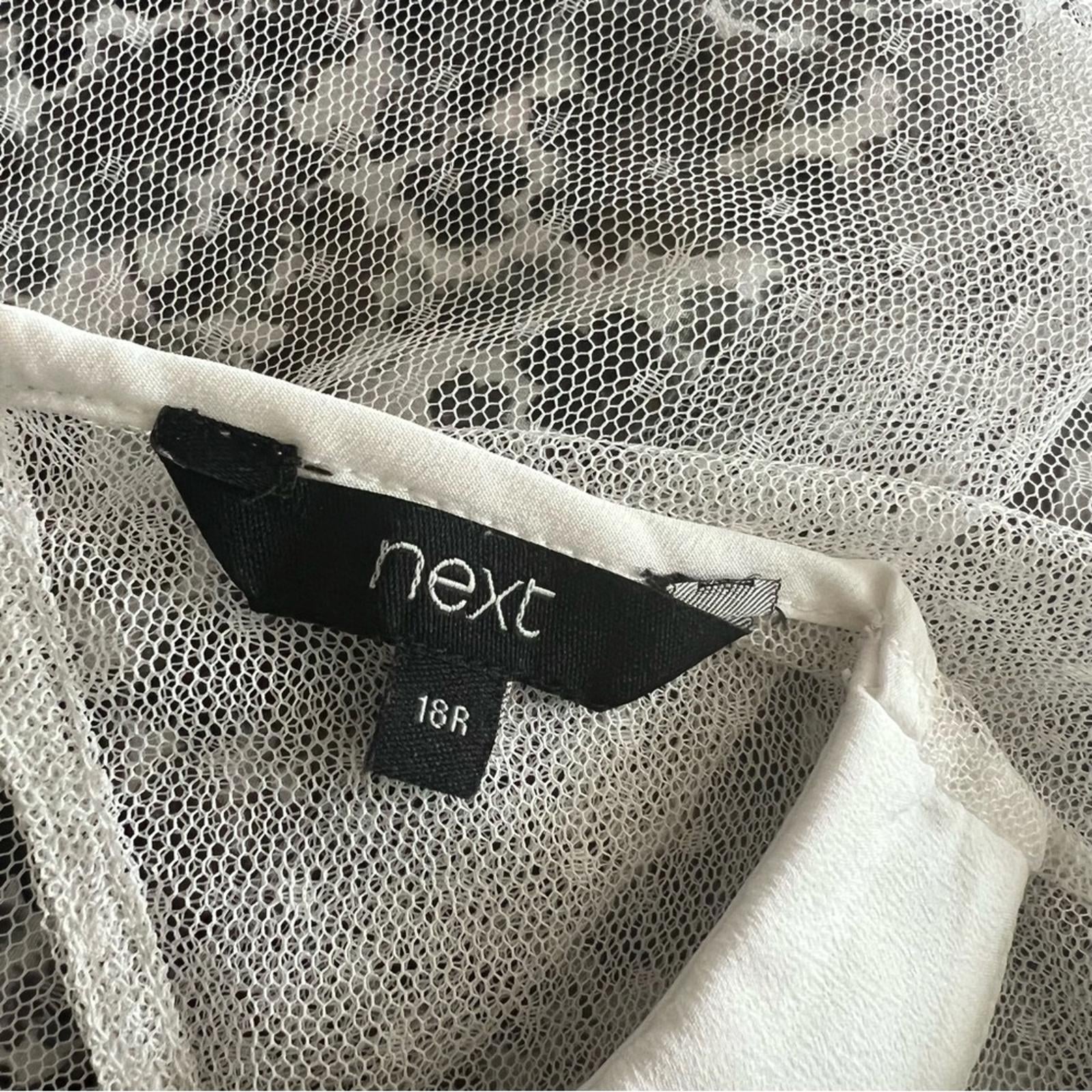 Next 2-Piece PeterPan Embelished Collar Mesh Blouse & Camisole Size UK 18, US 14