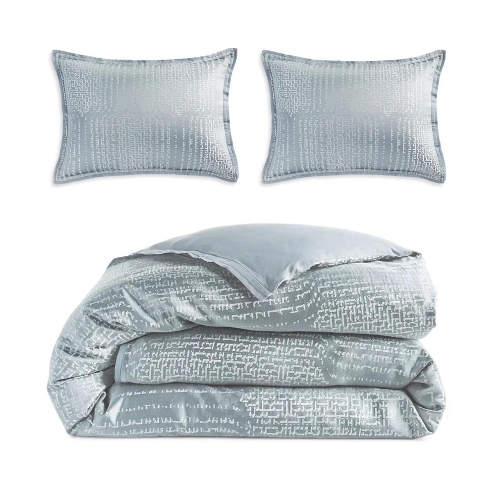 3-Pc Hudson Park Collection Faded Geometric Duvet +2 Shams, Size Queen NWT $660