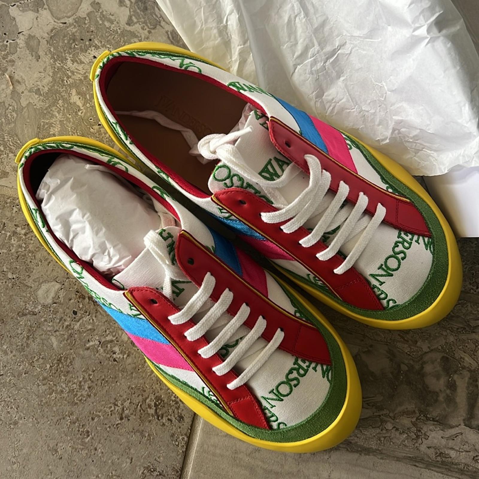 JW Anderson LaceUp Bubble Sneaker, Suede Yellow-Canvas Size 42 New in Box