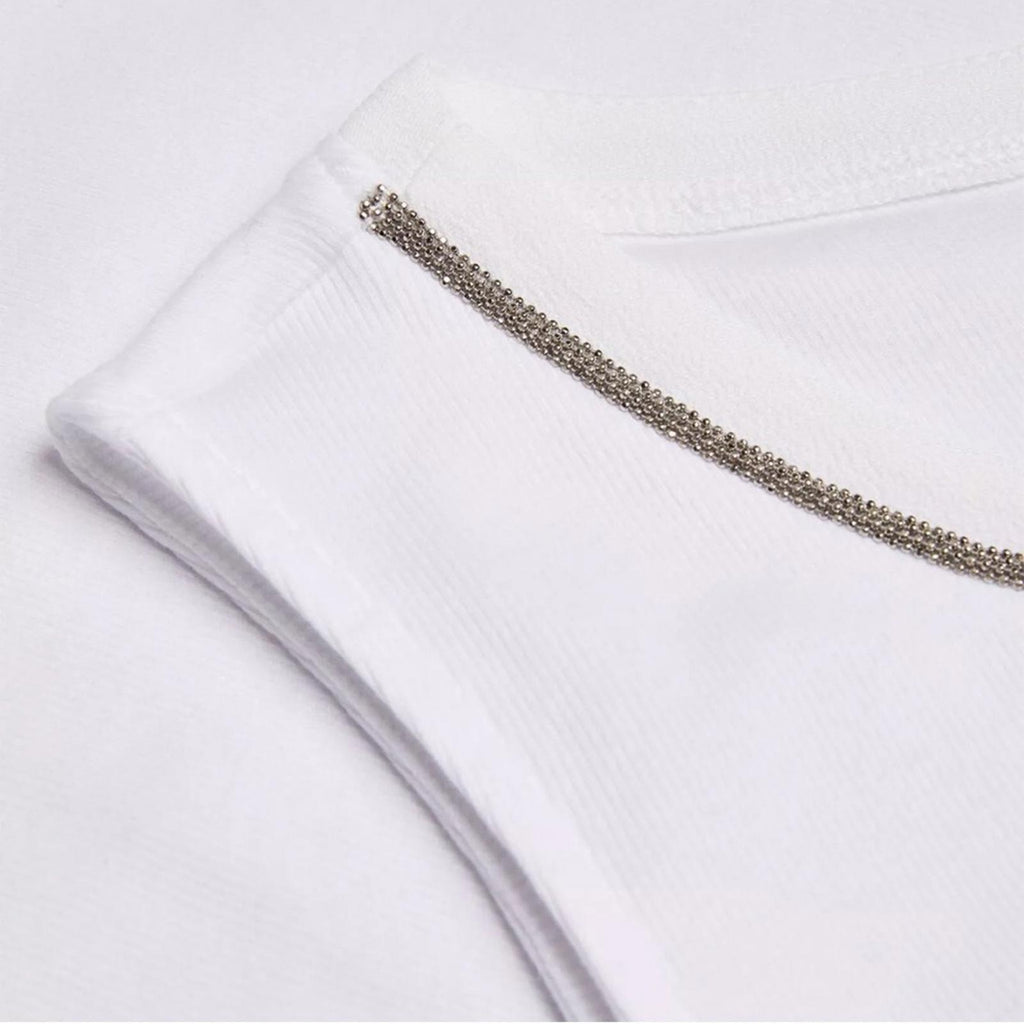 Fabiana Filippi Ball-Chain Trim Tank Top in White, Size XS New w/Tag