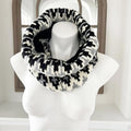 NWT Old Navy Neck Warmer in Knit Black Cream Grey, One Size, New w/Tag