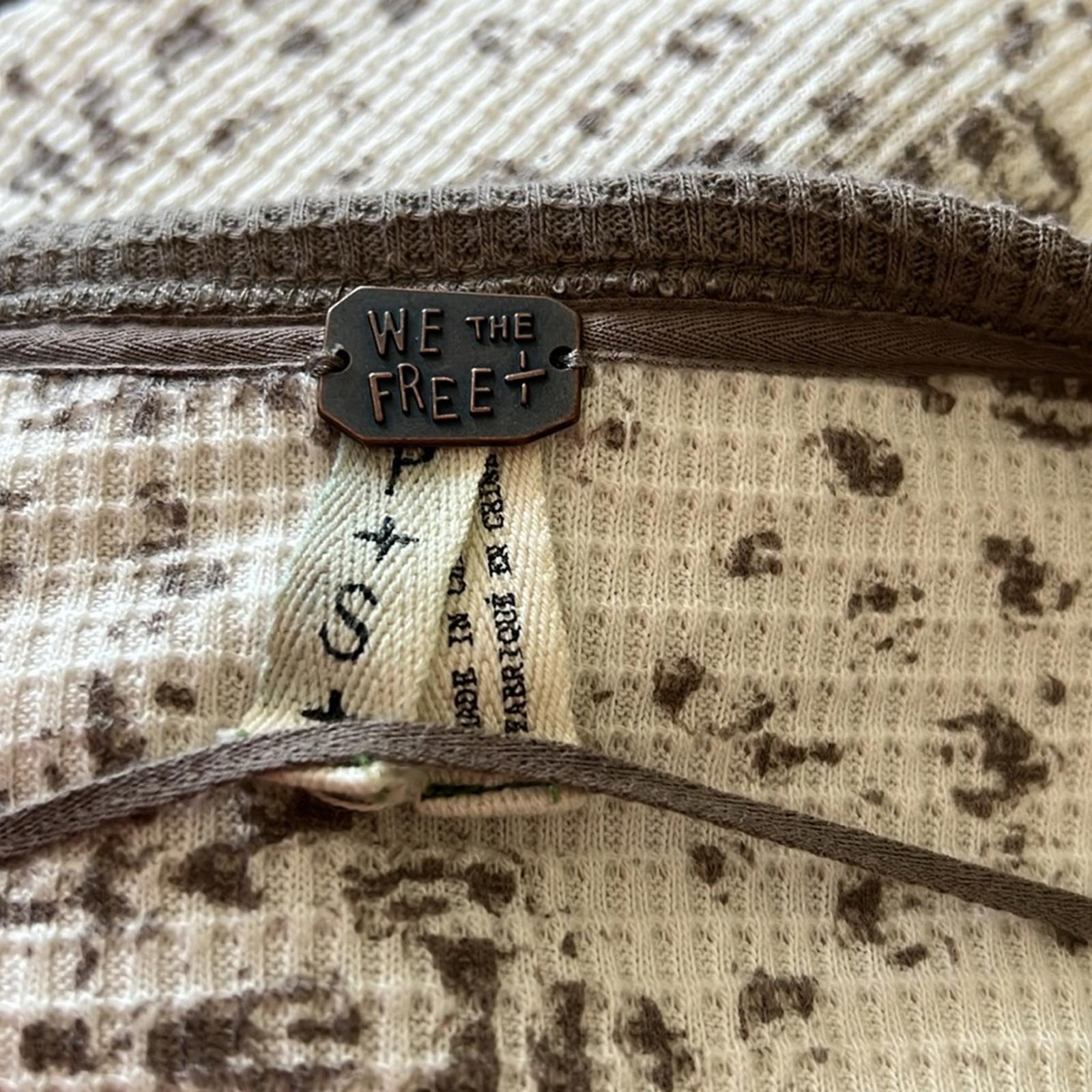 Free People 'Davis' Mottled Thermal Henley Tee, Size S, Excellent!