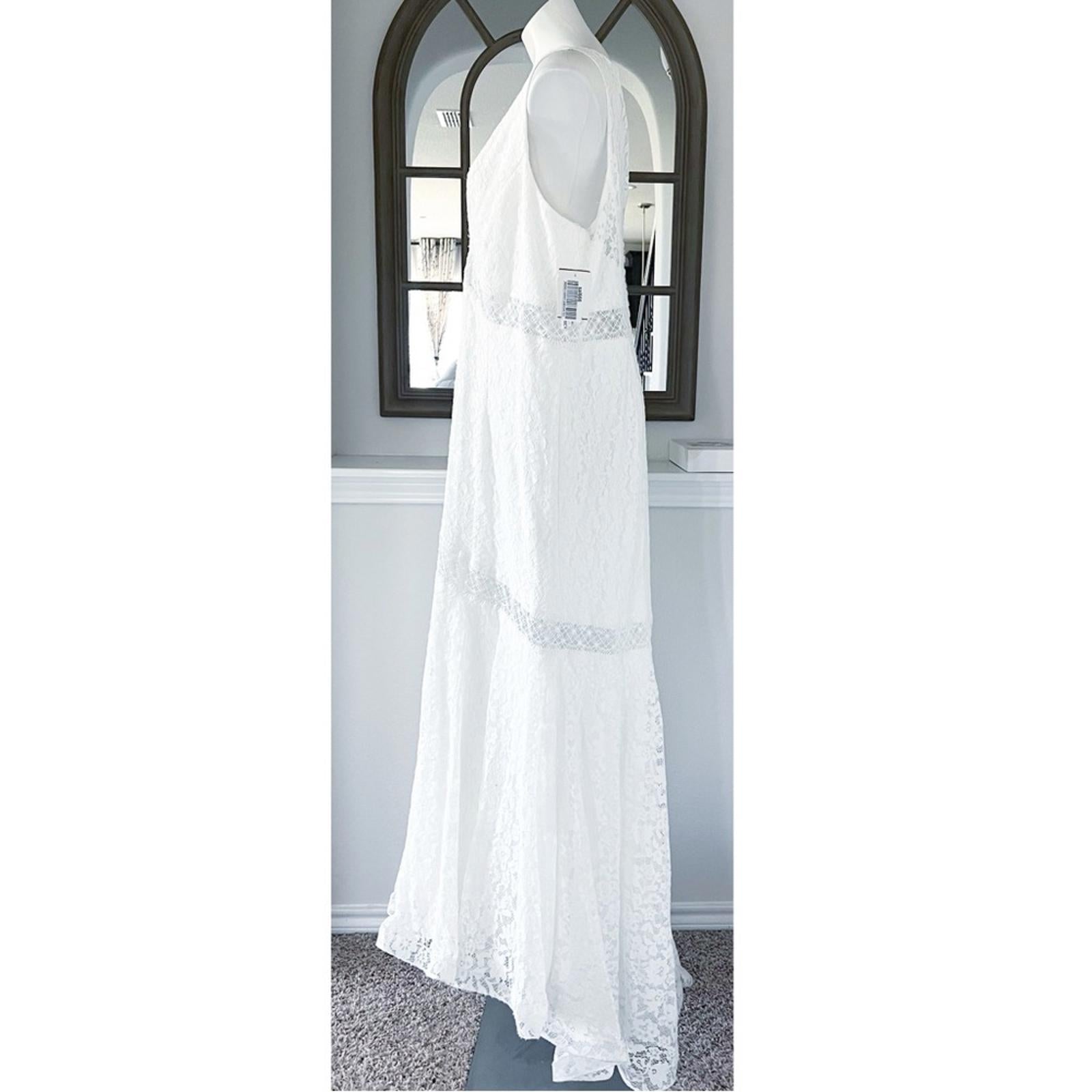 GALINA V-Neck Lace Illusion Wedding Dress, White, Size 20W Retail $599 SOLD OUT