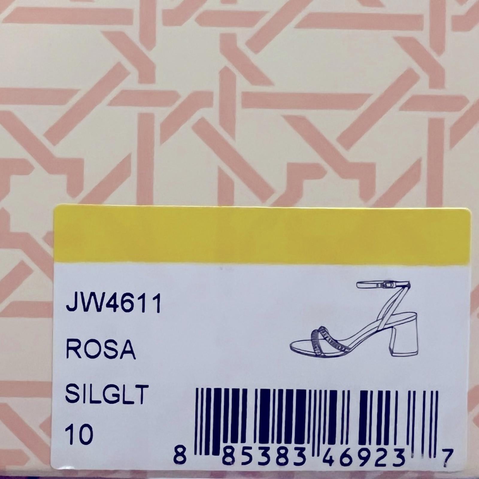 Jewel Badgley Mischka Rosa Sandals in Silver Size 10M in Box