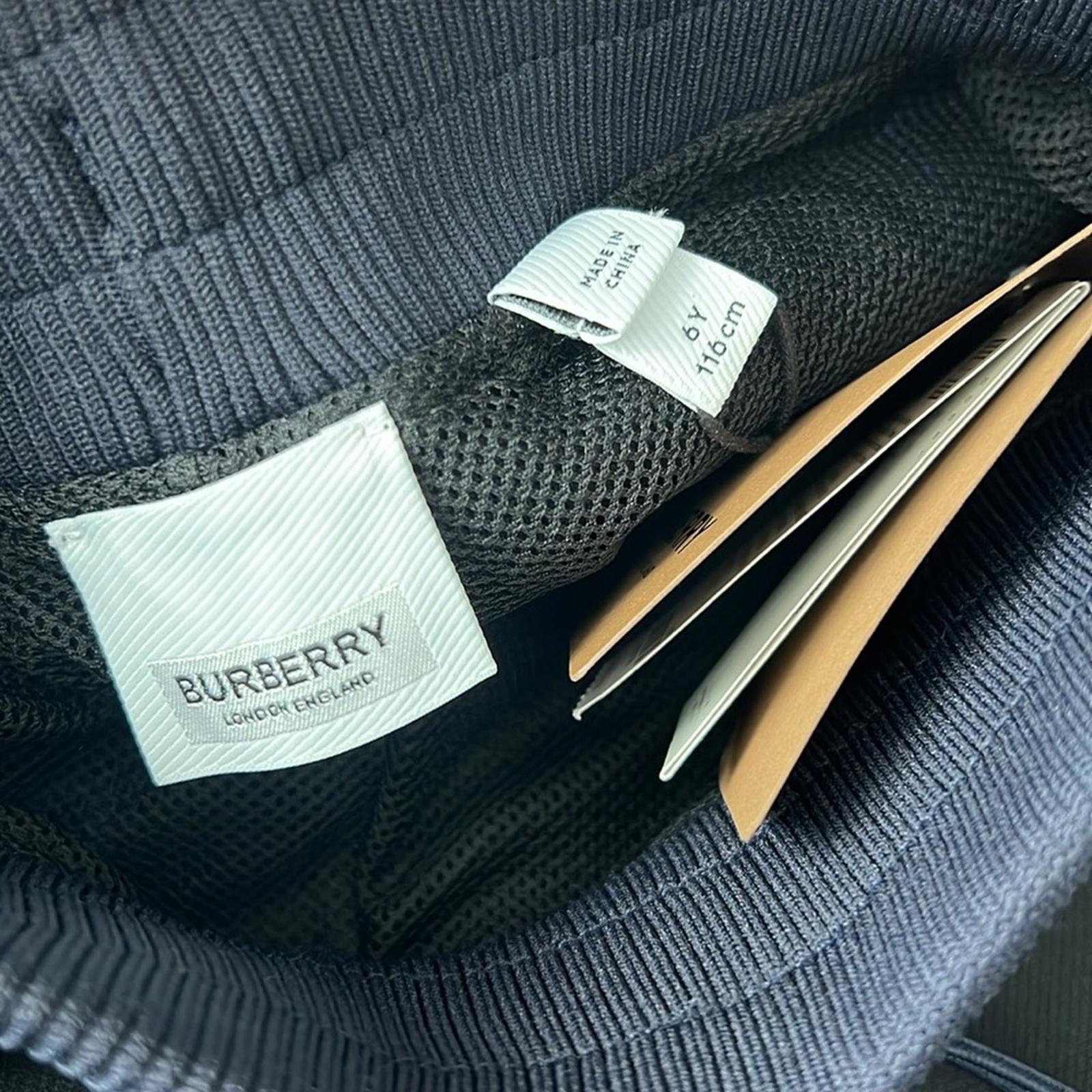 Burberry Edgar Scattered Logo-Print Joggers, Navy Black, Boy's Size 6Y New w/Tag