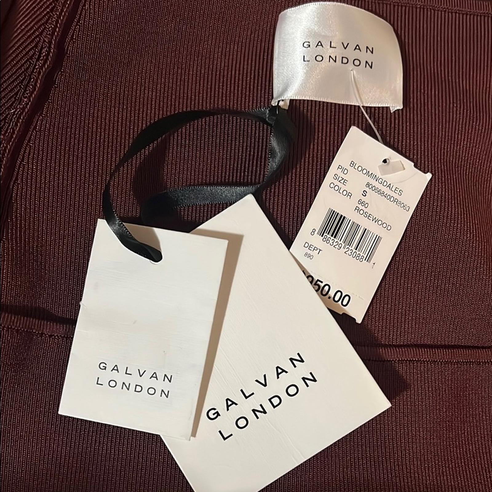 Galvan London BURGUNDY Atalanta Midi Dress, Size S New w/Tag Retail $950