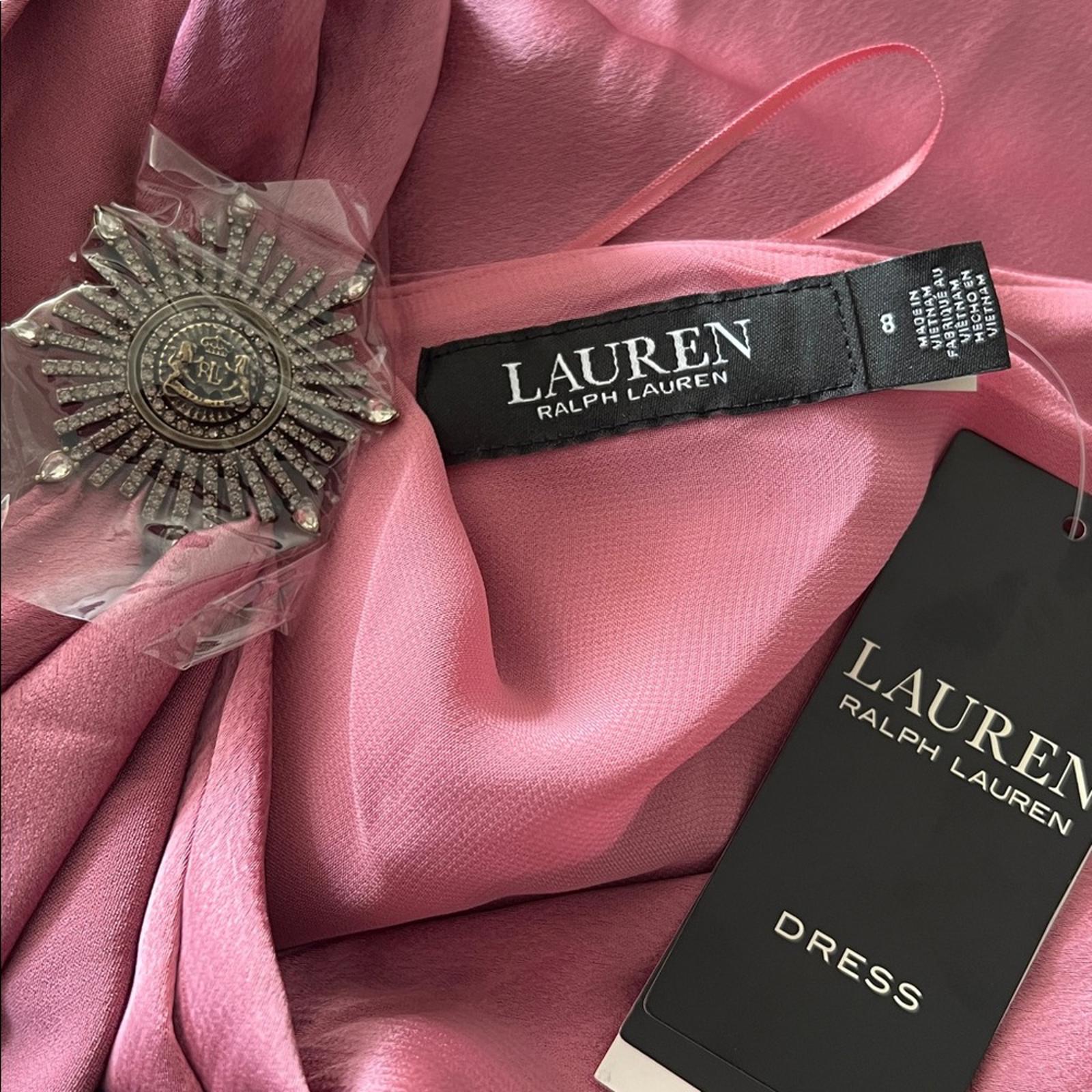 Ralph Lauren Satin Charmeuse One-Shoulder Gown Maxi Dress, Size 8, New w/Tag