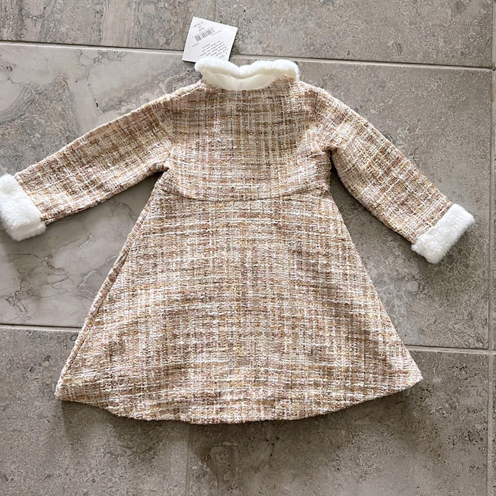 Blueberi Boulevard Tweed Boucle Coat w/Sleeveless Glitter Tulle Dress Set NWT 3T