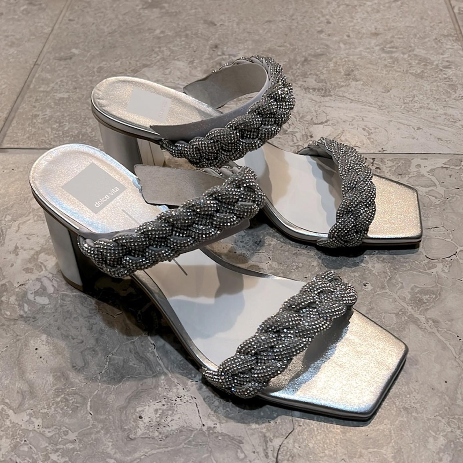 Dolce Vita Paily Embellished High Heel Sandals, Crystal Size 11 NEW in Box $140