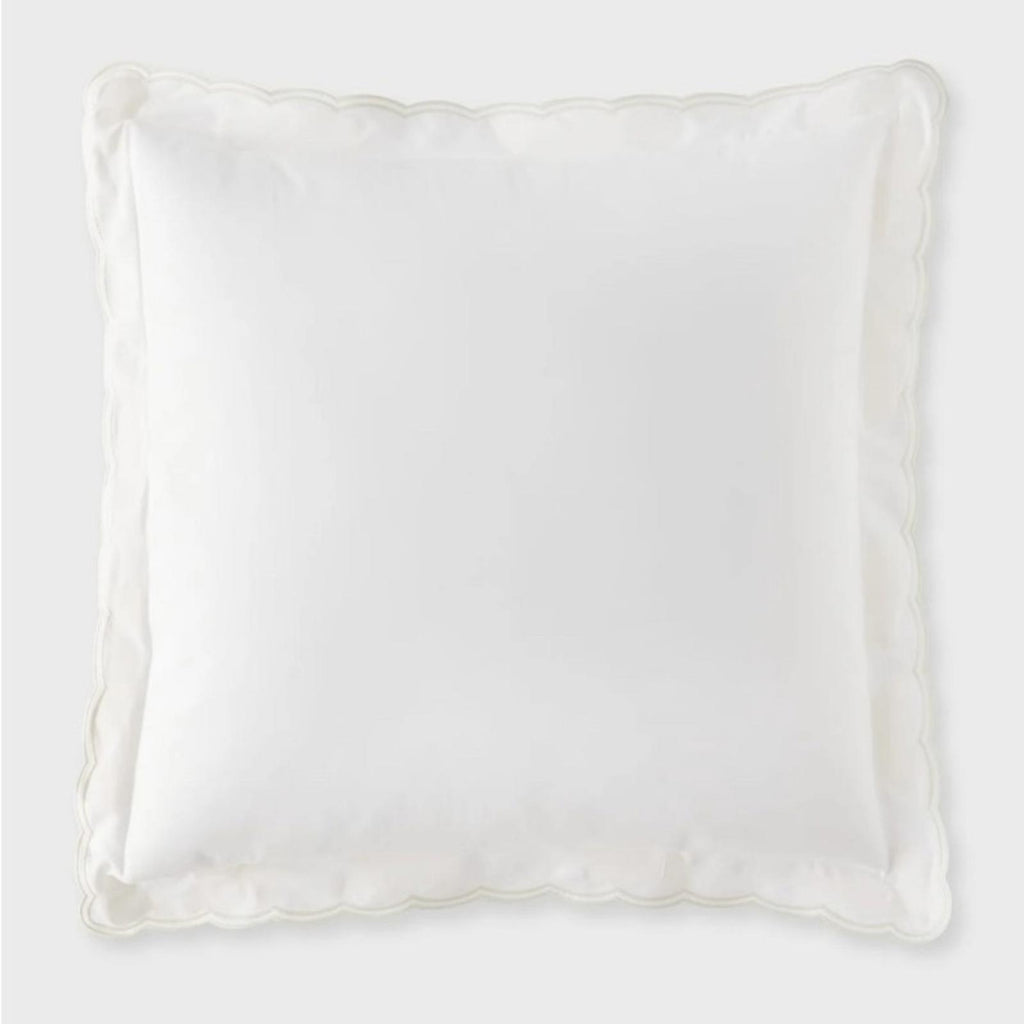 Ralph Lauren Home Malin Organic Cotton Scallop Euro Sham in Silver, NWT $225