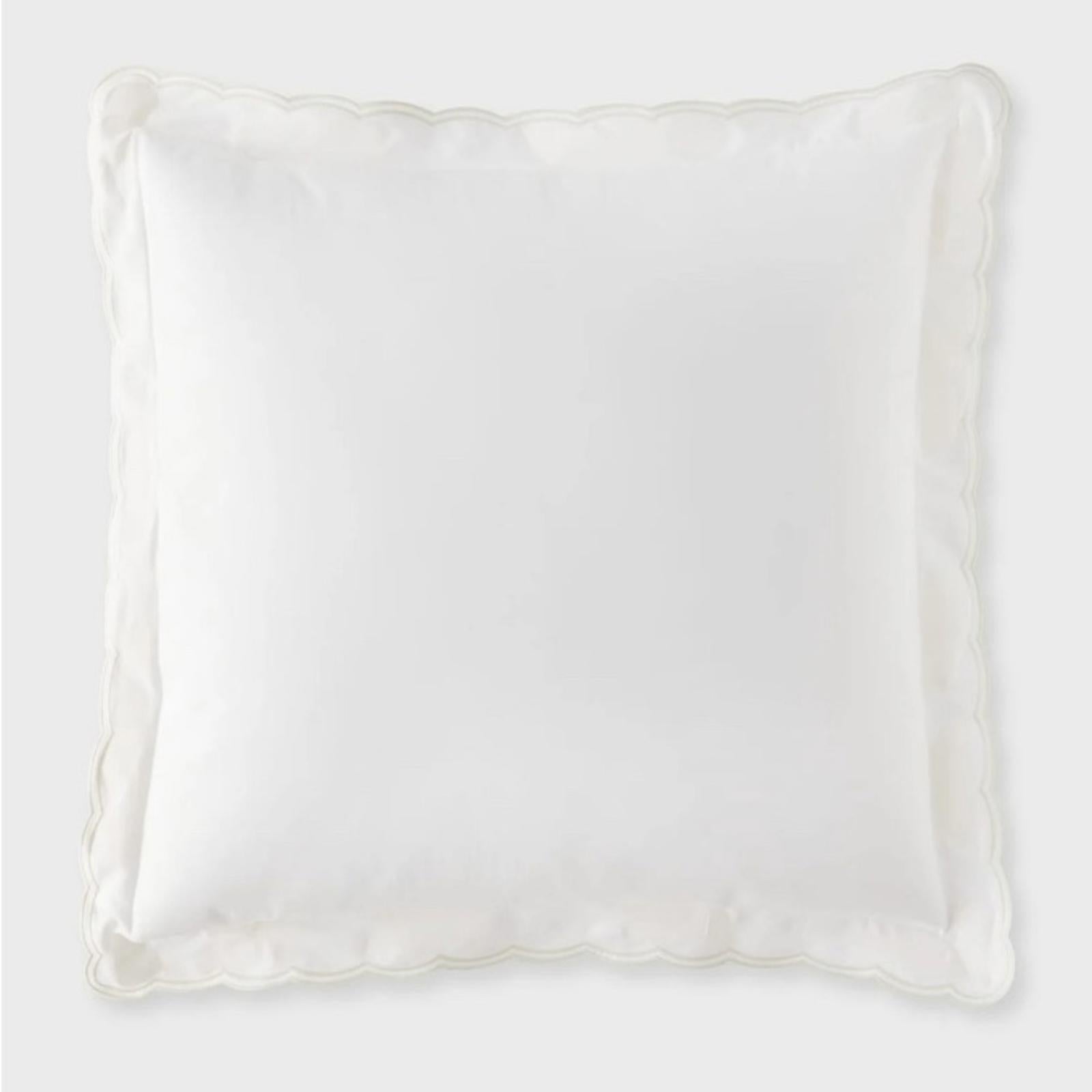 Ralph Lauren Home Malin Organic Cotton Scallop Euro Sham in Silver, NWT $225